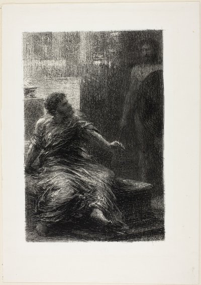 A Captura de Troia: Ato III, A Aparição de Heitor, da Ópera "A Captura de Troia (1855-58)" de Hector Berlioz de Henri Fantin-Latour
