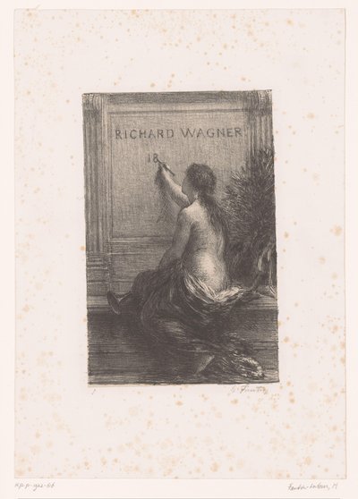 Impressão do título para: Richard Wagner, sa vie et ses œuvres
Richard Wagner (título sobre o objecto)
Immortalité
Vida e obra de Richard Wagner (título da série) de Ignace Henri Jean Fantin Latour