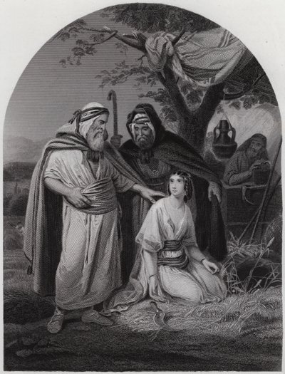 Boaz e Ruth (gravura) de Henri Frederic (after) Schopin