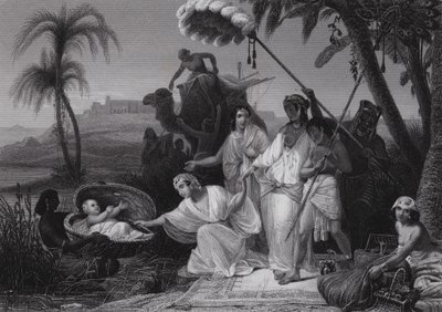 O achado de Moisés (gravura) de Henri Frederic (after) Schopin