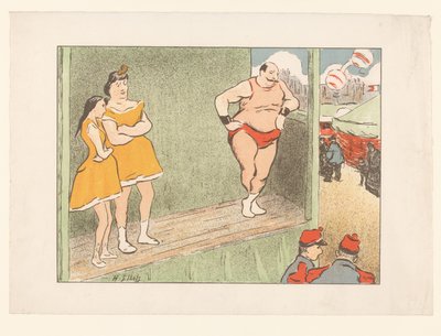 Três atores em um palco Performances do Théâtre Libre (título da série) Les Programs du Théâtre Libre (título da série) de Henri Gabriel Ibels