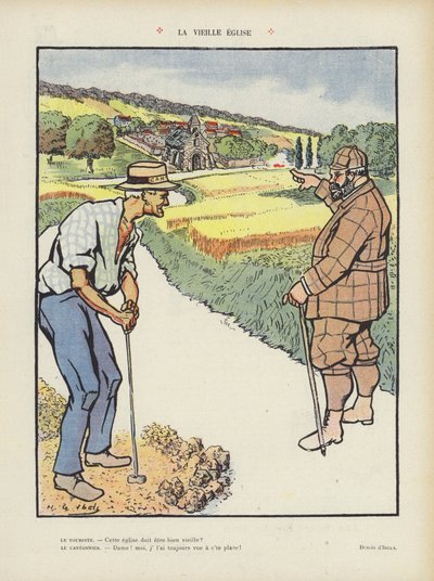 A antiga igreja. Ilustração para Le Rire de Henri Gabriel Ibels