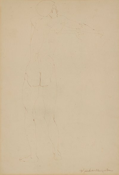 Nu Masculino (caneta no papel) de Henri Gaudier Brzeska