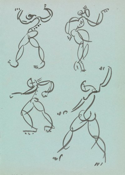 Quatro Estudos de Figuras Dançantes de Henri Gaudier-Brzeska
