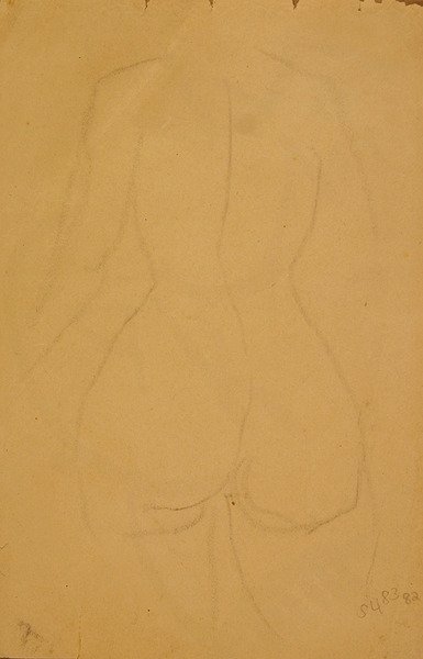 Meio comprimento fêmea nua (giz preto sobre papel) de Henri Gaudier Brzeska