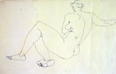 Nua Feminina Reclinada de Costas de Henri Gaudier Brzeska