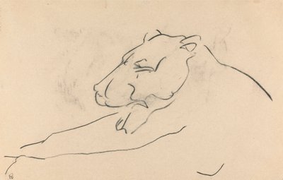 Lioness em linha recortada de Henri Gaudier-Brzeska