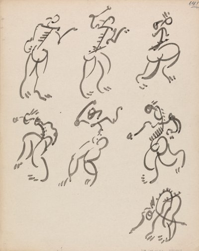 Sete Figuras Dançantes, em Três Registos de Henri Gaudier Brzeska