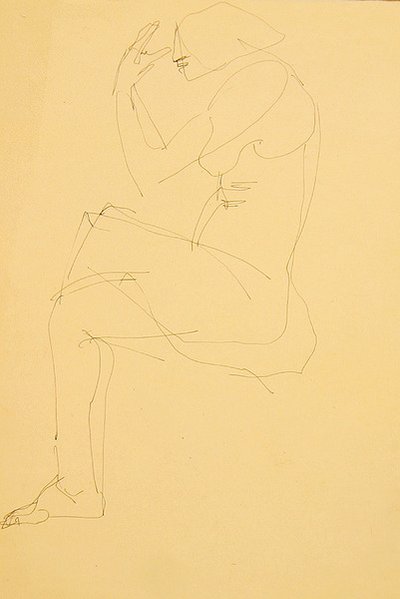 Sophie nua, sentada, com as pernas cruzadas de Henri Gaudier Brzeska
