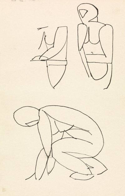 Estudos de três figuras de Henri Gaudier Brzeska