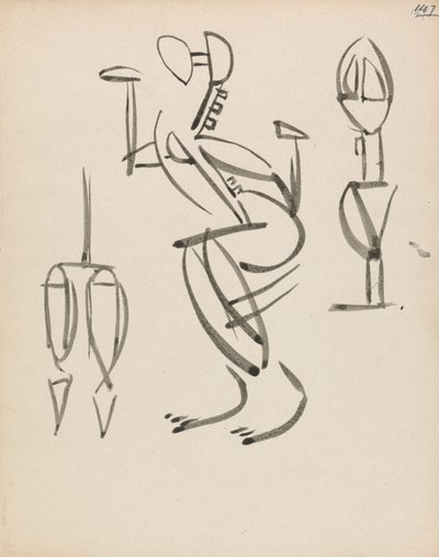 Estudos de três figuras de Henri Gaudier Brzeska