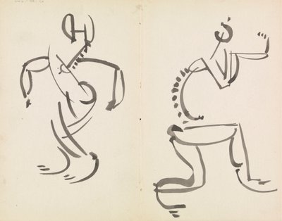 Estudos de duas figuras de Henri Gaudier Brzeska