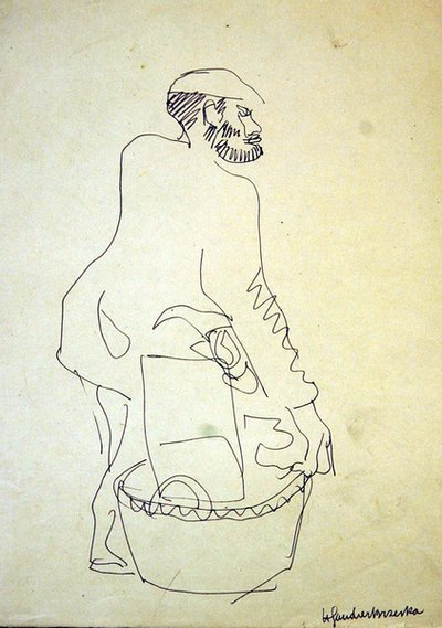 Whitechapel Jewel vendendo artigos em segunda mão de Henri Gaudier Brzeska