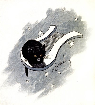 Le Chat Noir, cabaret parisiense, c.1900 (ilustração) de Henri Gerbault