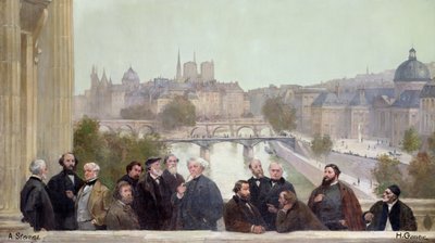 Fragmento do panorama de &39;A História do Século&39;, com retratos de artistas e autores franceses, 1889 de Henri Gervex