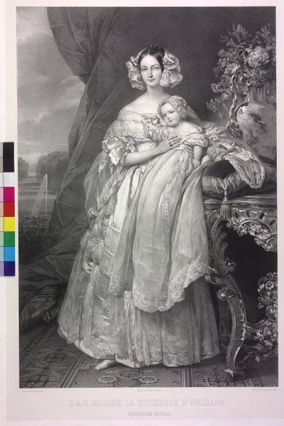 Duquesa de Mecklenburg-Schwerin e o seu filho Ludwig Philipp Helen de Henri Grevedon