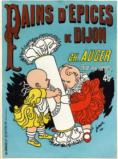 Comida e bebida. Pão de gengibre de Dijon. Cartaz de Gustave Henri Jossot, França de Henri Gustave Jossot