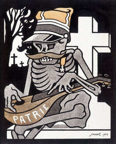 Esqueleto de um antigo soldado morto pela pátria. Filosófico, metafísico, etc... através do tema da morte. Em 