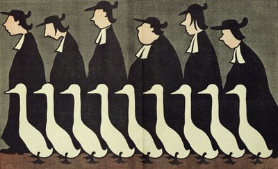Os Gansos, caricatura anti-clerical de "L