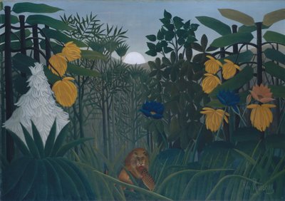 A Repasto do Leão, c.1907 (óleo sobre tela) de Henri J.F. Rousseau