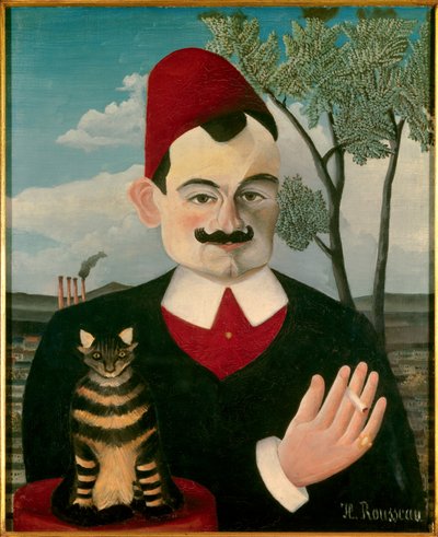 Retrato de Pierre Loti Pintura de Henri Rousseau dit le Douanier Rousseau (1844-1910), cerca de 1891, Sol 62x50 Zurique, Kunsthaus - Retrato de Pierre Loti (1850-1923) - Pintura de Henri J. F. Rousseau, chamada Le Douanier Rousseau (1844-1910), óleo sobre  de Henri J.F. Rousseau