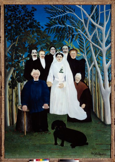 O casamento por volta de 1905. Pintura de Henri Rousseau dit Le Douanier (1844-1910) de Henri J.F. Rousseau