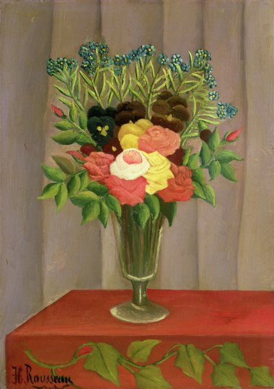 Flores com um fundo de lavanda de Henri J.F. 1844 1910 Rousseau