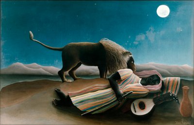 A pintura cigana adormecida por Henry Rousseau dit le Douane Rousseau de Henri J.F. Rousseau