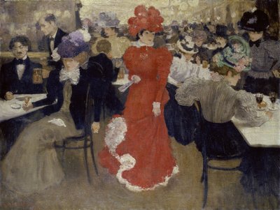 No Café dHarcourt em Paris de Henri Jacques Edouard Evenepoel