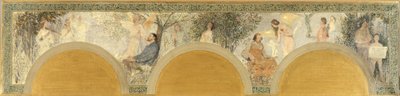 Esboço para o salão da entrada sul do Hôtel de Ville de Paris: Música - Escultura de Henri Jean Guillaume Martin