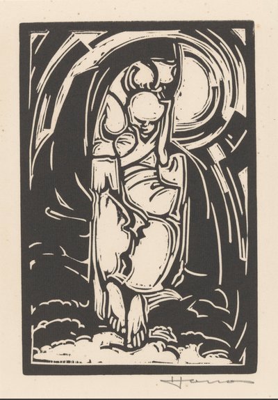 Figura segurando o seu queixo de Henri Jonas (signed by artist)