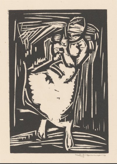 Mulher com um saco nas costas de Henri Jonas (signed by artist)