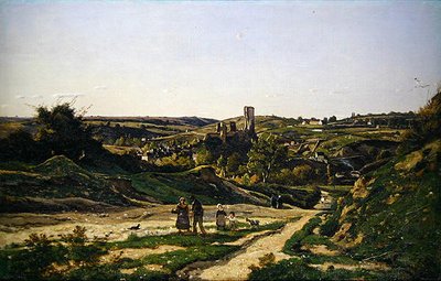 O Castelo e a Aldeia de Herisson de Henri Joseph Harpignies
