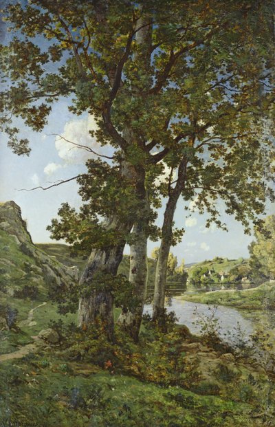 Os carvalhos de Chateau-Renard, 1875 de Henri Joseph Harpignies