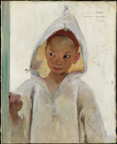 Retrato de um jovem rapaz vestindo um Burnous de Henri Jules Jean Geoffroy