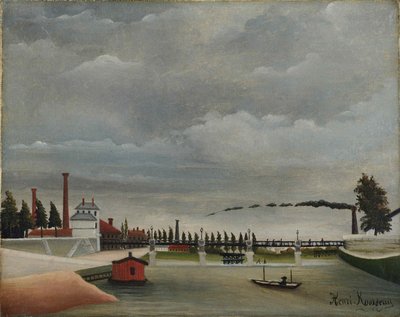 Vista da passarela em Passy, 1890-1891. de Henri Julien Félix Rousseau