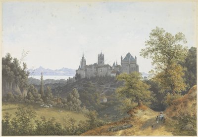 Vista de Lausanne, com vista para o castelo e a catedral de Henri Knip
