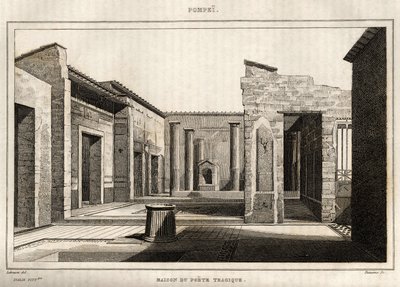 A casa do trágico poeta, em Pompeia, gravada por Labrouste de Henri Labrouste