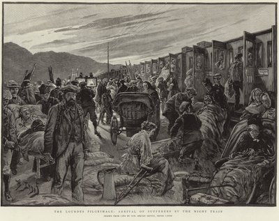 A Peregrinação de Lourdes (litografia) de Henri Lanos