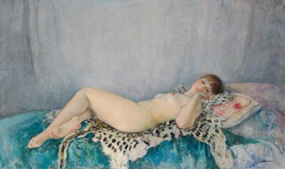 Nu na pele de leopardo, Le Cannet, 1926 de Henri Lebasque