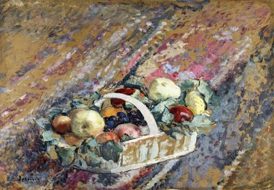 Ainda vida com uma cesta de frutas; Ainda vida com cesta de frutas, de Henri Lebasque