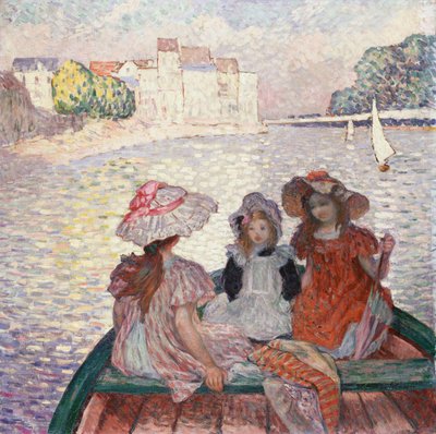 Três meninas em um barco de Henri Lebasque