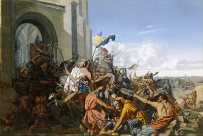 Morte de Robert le Fort na Batalha de Brissarthe, 866 de Henri Lehmann