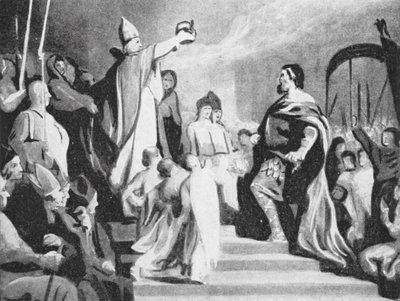 A Coroação de Carlos Magno (litografia) de Henri Leopold (after) Levy