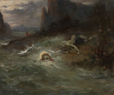 A Morte de Orfeu, c.1870 (óleo sobre tela) de Henri Leopold Levy