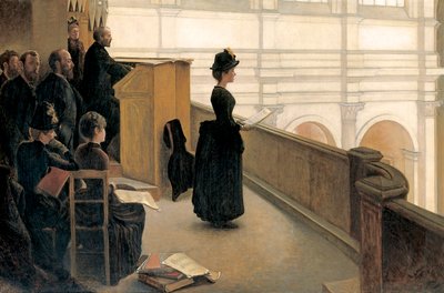 O Ensaio no Choir Loft (óleo sobre tela) de Henri Lerolle