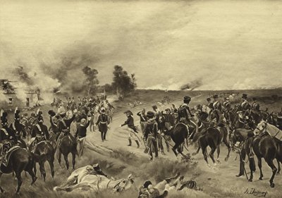 Batalha de Waterloo, 1815 (gravura) de Henri Louis Dupray