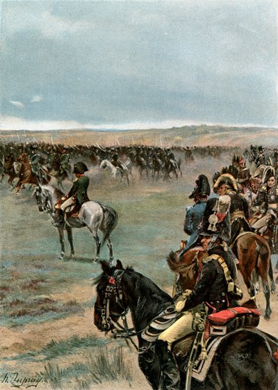 Galopando passado antes do imperador de Henri Louis Dupray