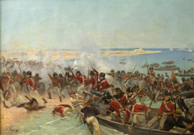 Fuzileiros navais desembarcando em Aboukir, Egito, 8 de março de 1801 de Henri Louis Dupray