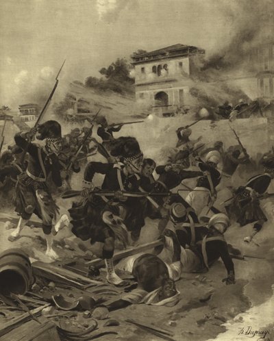 Alívio de Lucknow, 1858 (gravura) de Henri Louis Dupray